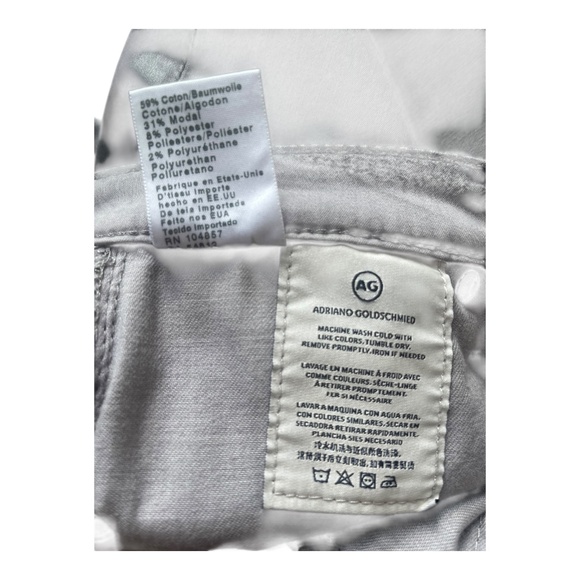 AG Adriano Goldschmied Women's Gray Skinny Lamb Leather Denim Jeans Size 26 - Picture 9 of 13